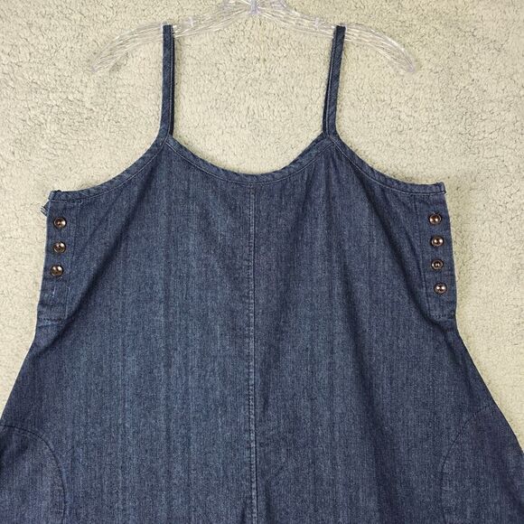 Womens Denim Jumpsuit‎ Balloon Pants Blue Oversized Romper Drop Crotch Hobo - Picture 4 of 8
